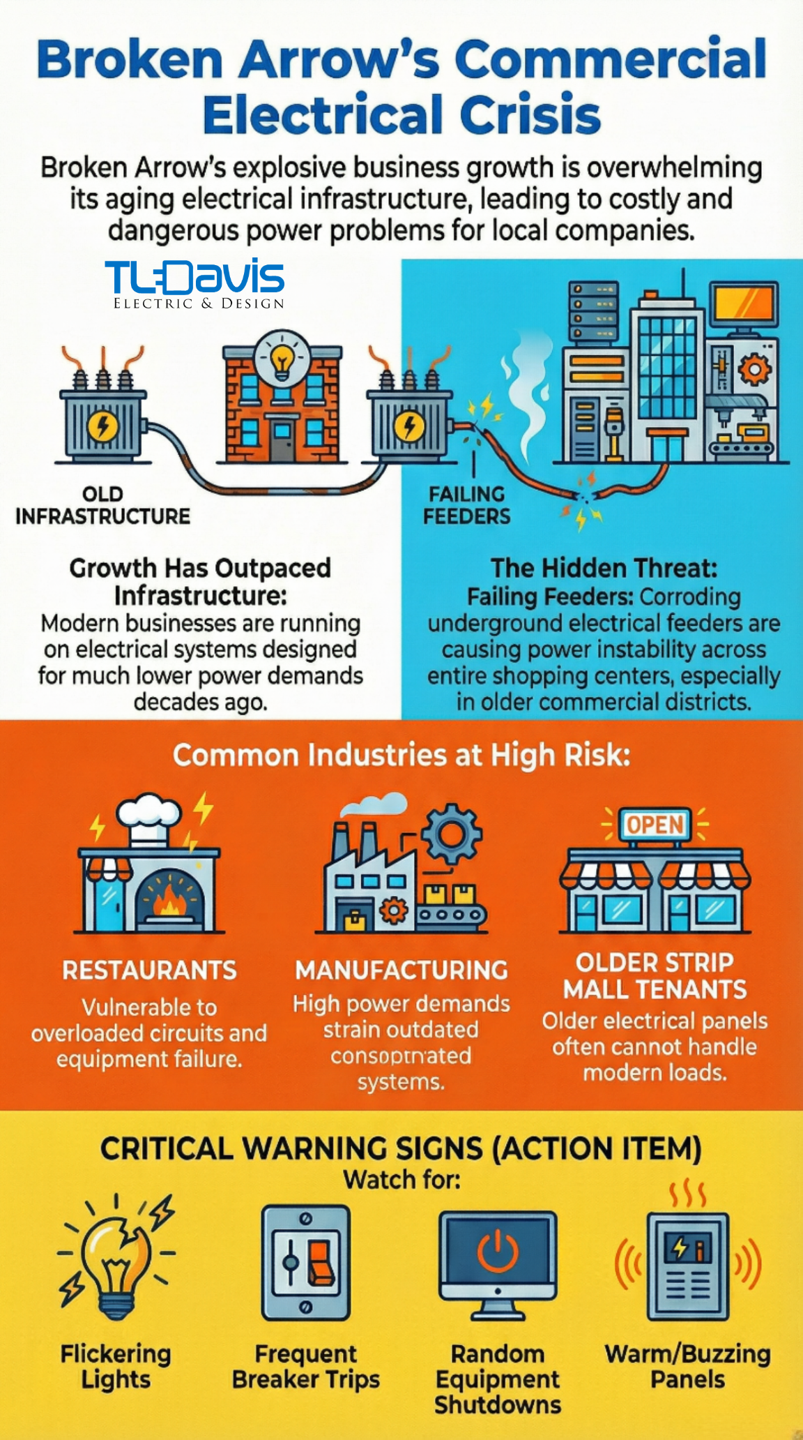 Broken Arrow business power problems, Broken Arrow commercial voltage issues, Broken Arrow underground electrical feeders, Broken Arrow shopping center power loss, Broken Arrow restaurant breaker trips, Broken Arrow strip mall electrical upgrades, Broken Arrow industrial three phase issues, Broken Arrow office electrical inspections, Broken Arrow medical suite power protection, Broken Arrow freezer and cooler outages, Broken Arrow HVAC electrical failures, Broken Arrow transformer load problems, Broken Arrow commercial surge events, Broken Arrow historic building electrical issues, Broken Arrow commercial load evaluations